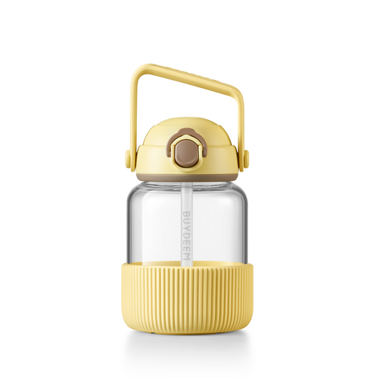 BUYDEEM Pop-up Staw Glass Bottle