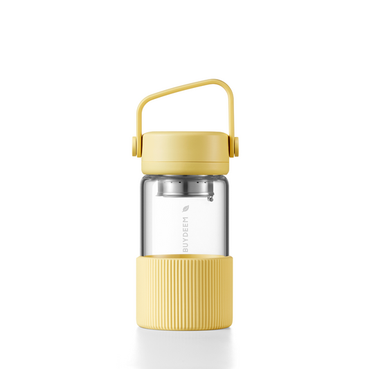 BUYDEEM Portable Glass Tea Bottle