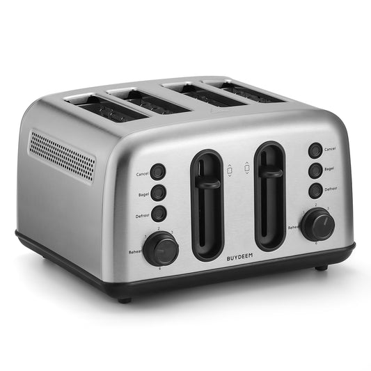 BUYDEEM 4-Slice Stainless Steel Metal Toaster DT440